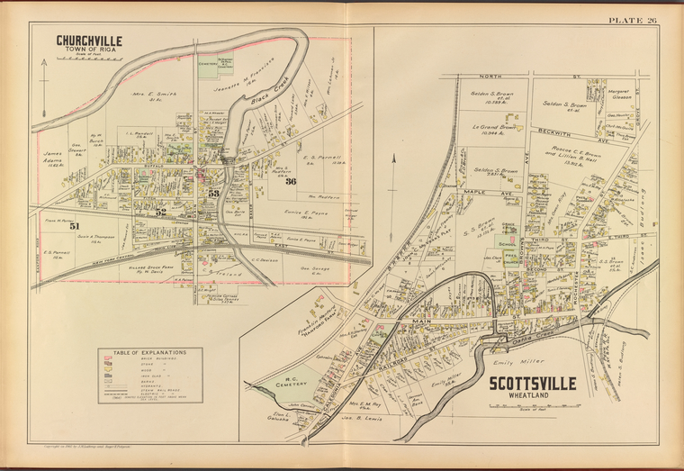 Monroe County, Double Page Plate No. 26 [Map of Churchville town of