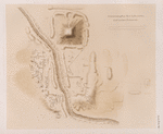 Fayyûm: Situationsplan des Labyrinths und seiner Pyramide.