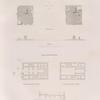 Fayyûm]: Plan der pyramidalen Unterbauten von Biahmu; Tempel von Kasr Kerun [Qasr Qarun].