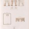 Theben [Thebes]. Memnonia: Grundrisse zum Vorbau des grossen Tempels von Medînet Habu. [KK.]; MM. Tempel am südlichen Ende des Sees; MM. Durchschnitt nach der Linie a.b.; LL. Tempel am nördlichen Ende des Sees.