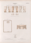 Theben [Thebes]. Memnonia: Grundrisse zum Vorbau des grossen Tempels von Medînet Habu. [KK.]; MM. Tempel am südlichen Ende des Sees; MM. Durchschnitt nach der Linie a.b.; LL. Tempel am nördlichen Ende des Sees.