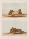 Ansicht der beiden Grabgebäude Defûfa (A) und Kermân [Karmah](B).