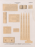 Altes Reich. Dynastie XII.  a - c  Felseninschriften von Assuan [Aswân] und d. von Hammamât; e. f. Fragmente zweier Statuen und  g. einer Säule  aus Krokodilopolis; h. Obelisk von Heliopolis; I. Opfertisch [jetzt im K. Museum zu Berlin]