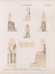 Altes Reich. Dynastie XII.  a - e  Statue aus Grab 1. von Abusir  [jetzt im K. Museum zu Berlin]; f. g. Statue der Hathor [jetzt im K. Museum zu Berlin]; h. i. Statue von der Insel Argo. [Siehe Bl. 151,1.]