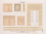 Altes Reich. Dynastie XII.  a. d. e. Felseninschriften von Assuan [Aswân]; b. Stele von Debôt [Dâbûd] [jetzt in Berlin] ;  c. Stein aus Saqara [.Saqqârah] [jetzt in Berlin] ; Benihassan:  Grab 2.  f. Aeussere Thü ; g. h. Architrave im Hauptraume.