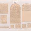 Altes Reich. Dynastie XII.  Felseninschriften: a. von Hamamât [Wadi Hammamat];  b. von der Insel Sehêl ; c. von Assuan [Aswân]; d. f. g.  von Kumme [Kumma]; e. von Semne [Semna];  h. i.  Stelen von Semne [Semna].