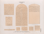 Altes Reich. Dynastie XII.  Felseninschriften: a. von Hamamât [Wadi Hammamat];  b. von der Insel Sehêl ; c. von Assuan [Aswân]; d. f. g.  von Kumme [Kumma]; e. von Semne [Semna];  h. i.  Stelen von Semne [Semna].