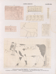 Altes Reich.  a. Felsentafel von Wadi Maghâra;  b. c. aus Gräbern von Giseh [Jîzah];  d. e. Steine von Saqâra [.Saqqârah]; f. Block von Kummeh [Kumma]; g. h. Wanderzeichnungen aus Benihassan [Banî .Hasan Site]. [b -f jetzt im K. Museum zu Berlin.]