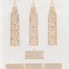 Neues Reich. Dynastie XVII. Theben. Karnak: a - c Fragmente des  Obelisken C.; d. Basis des Obelisken B.