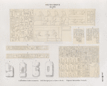 Neues Reich. Dyn. XVII.  1, 2. Theben [Thebes], Gräber von Qurna;  3-6 Nilziegel [jetzt im K. Museum zu Berlin.]; 7. Speos Artemidos. Vorhalle.