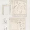 Neues Reich. Dynastie  XVIII.  a. El  Kab [el-Kab]: Grab 9; Theben [Thebes]: b. c. Abd el Qurna;  e. f.  Ziegel aus Abd el Qurna.