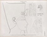 Neues Reich. Dynastie XIX.  Theben [Thebes]: a. b. Karnak, (Pylon no. 9) des grossen Tempels; c - e Medînet Hâbu, Fragmente einer Kolossalstatue.