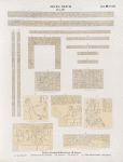 Neues Reich. Dynastie XIX.  Theben [Thebes]. Tempel Sethos I. von Alt-Qurna: a - d  aus Raum C.; e. Vorderwand des Tempels; f - k Raum F'; l - m Raum E'; n- r  aus einem Grabe von Qurna.