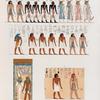 Neues Reich. Dynastie XIX.  Theben [Thebes]. Bab el Meluk [Bîbân el-Mulûk]. Grab Sethos I. [Plan No. XVII] a. d. Raum D. [Forsetzung von Bl. 135]; c. Pfeiler aus Raum J ; d. Ecke aus Raum M.  [c. und d. jetzt im K. Mus. zu Berlin]