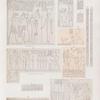 Neues Reich. Dynastie XIX. a - d.  Redesîeh. Zweite Kammer; e - g. Ost Silsilis [Gebel el-Silsila]. Felsenstele ; h. i. Assuan [Aswân]. Felsenstelen; k. Dôsche [Gebel Dosha]. Felsenstele; l - n. Sesebi. Säulen.