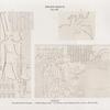 Neues Reich. Dynastie XIX. Theben [Thebes]. Karnak. Grosser Tempel: a. Südliche Aussenwand; b. c. Mauer an der Südwand der grossen Pfeilerhalle.