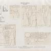 Neues Reich. Dynastie XIX. Theben [Thebes].  a - c.  Ziegel vom Tempel Ramses II ; d - f. Gräber der Prinzessinnen No. 4, 6; g. Bab el Meluk [Bîbân el-Mulûk], Grab No. 7.  [a - c.  jetzt im K. Museum zu Berlin].