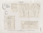 Neues Reich. Dynastie XIX. Theben [Thebes].  a - c.  Ziegel vom Tempel Ramses II ; d - f. Gräber der Prinzessinnen No. 4, 6; g. Bab el Meluk [Bîbân el-Mulûk], Grab No. 7.  [a - c.  jetzt im K. Museum zu Berlin].