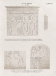 Neues Reich. Dynastie XIX.  a - d.  El Kab [el-Kab]:  [a] Stele neben dem Felsentempel, [b. c.] Inschriften einer Statue, [d] Proskynema am östlichen Tempel; e. West Silsilis [Gebel el-Silsila], Felsenstele.