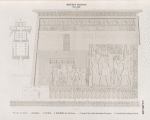 Neues Reich. Dynastie XIX.  Tempel von Sebûa [el-Sebu'a]: a. Grundplan; b - d  Vorhof; b. Südliche Hälfte der Nordseite; c. Untertheil der Nord- und halben Westseite; d. Untertheil der übrigen Wände.