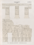 Neues Reich. Dynastie XIX.  Derr [el-Derr]:  a. Grosse Halle, rechte Pfeilerreihe; b. Vorhalle, Hinterseite, links.