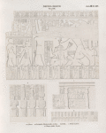 Neues Reich. Dynastie XIX.  a - c. Derr [el-Derr]: [a]Vorhalle, Hinterseite, rechts; [b] Cella; [c] Felsenstele; [d] Ibrim, dritte Grotte.