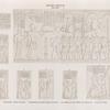 Neues Reich. Dynastie XIX.  Abusimbel [Abû Sunbul]. Grosser Tempel: a. Thürleibung zwischen Raum E und F; b - g.  Südwand und Pfeiler aus Raum E;  h. Aus der Cella.