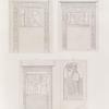 Neues Reich. Dynastie XIX.  a - c. Aegyptische Felsenstelen bei Berut in Syrien: [a.]  Nördlichste; [b.] Mittlere; [c.] Südlichste; d. Assyrische Stele.
