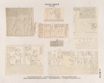 Neues Reich. Dynastie XIX.  a. West-Silsilis, Felsengrotte; b. Insel Sehêl, Felseninschrift ; c. Felseninschrift bei Assuan ; d. Theben, Medînet Hâbu, Eingang zu Raum F. ; e. Bab el Meluk [Bîbân el-Mulûk], Grab 10;  f. g. Gräber der Prinzessinnen No.10.