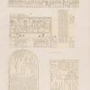 Neues Reich. Dynastie XIX. XX.  a - c. Pyramidenfeld von Saqâra [Saqqârah], Grab 27; d. Stele aus Saqâra [Saqqârah], Grab 28;  e. Gräber der Prinzessinnen No. 2. [a. b. zum Theil im K. Museum zu Berlin.]