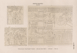 Neues Reich. Dynastie XXI. Theben [Thebes]. Karnak. Chôns [Khonsu]-Tempel T.,  Vorhof D.:  a. Ostwand, unterer Theil C.; b. Ostwand; c. Südwand.
