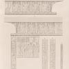 Neues Reich. Dynastie XXI. Theben [Thebes]. Karnak. Chôns [Khonsu]-Tempel T.:  a-e. Hof D, Thor der Nordseite;  f. Rückeninschrift einer Statue.