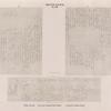 Neues Reich. Dynastie XXII.  Theben [Thebes]. Karnak.  a. b. Grosser Tempel. Vorhof, Winkel C; c. Inschrift im Chôs-Tempel.