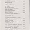 Dinner menu, Library Room