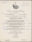Sunday Easter menu, Park Lane