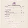 Sunday Easter dinner menu, Park Lane