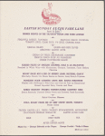 Sunday Easter dinner menu, Park Lane