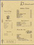 Lunch and dinner menu, J.C's