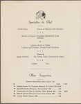 Sunday brunch menu, Park Lane