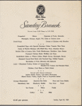 Sunday brunch menu, Park Lane