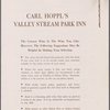 Wine list menu, Carl Hoppl's Valley Stream Park Inn