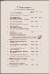 Wine list menu, Carl Hoppl's Valley Stream Park Inn