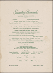 Sunday brunch menu, Park Lane