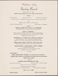 Sunday Mother's Day brunch menu, Park Lane
