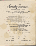 Sunday brunch menu, Park Lane