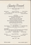 Sunday brunch menu, Park Lane