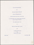 Dinner menu, La Gastronomie Francaise