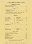 Room service menu, Gramercy Park Hotel