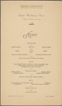 Thursday Thanksgiving dinner menu, The New Yorker at Terrace Restaurant
