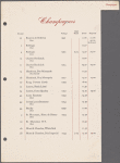 Wine list menu, The New York Plaza